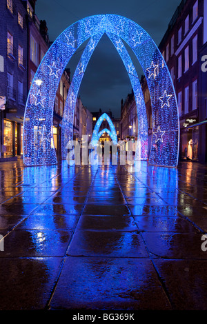 Christmas lights along South Molton Street in Mayfair area of London`s West End Stock Photo